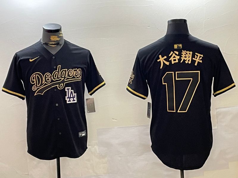 Men Los Angeles Dodgers #17 Ohtani Black Game 2024 Nike MLB Jersey style 10298